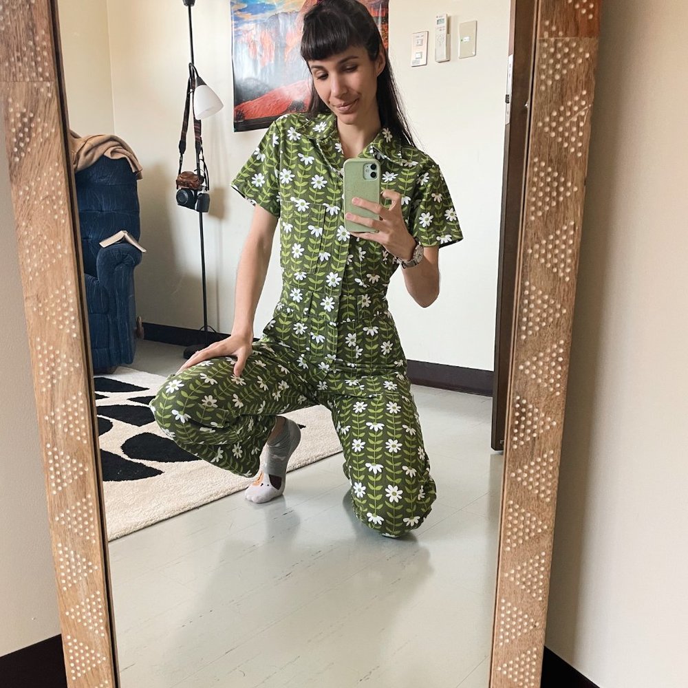 Big Bud Press Green Daisy Chain SS Jumpsuit